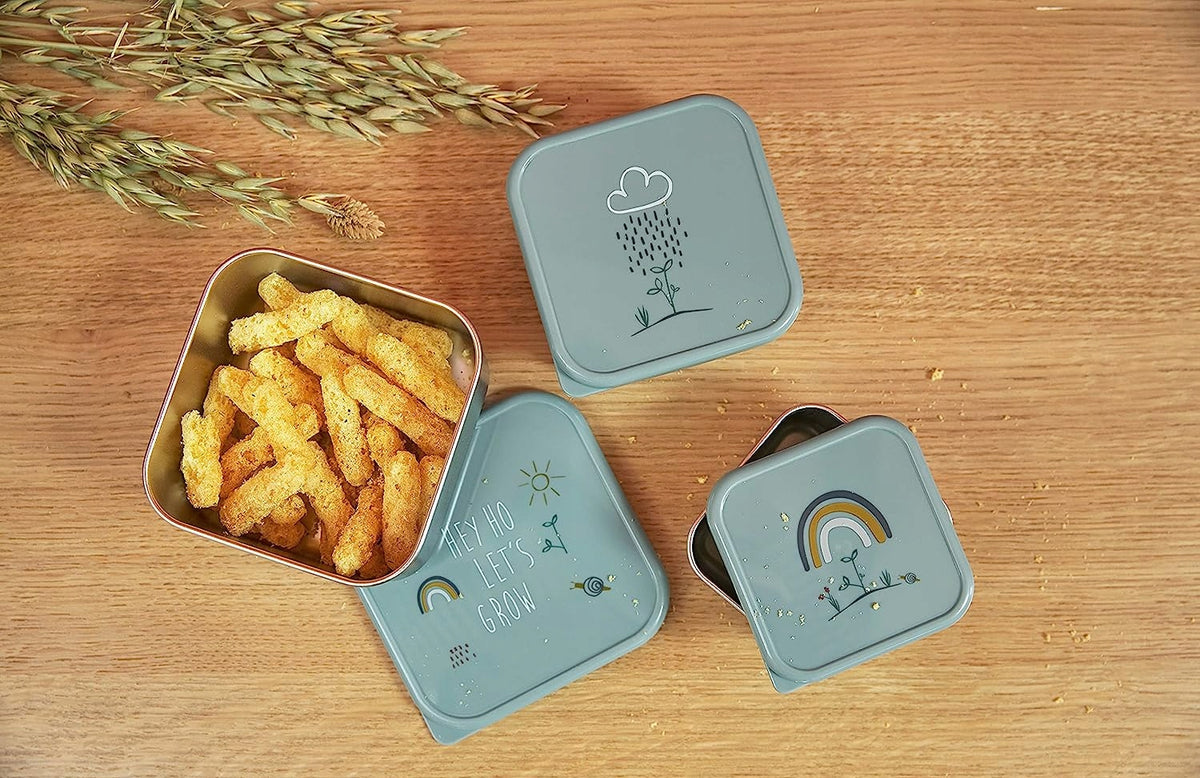 LASSIG Snackbox stalowe PUDEŁKA NA PRZEKĄSKI x3