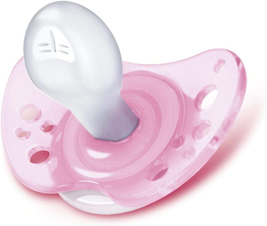 CHICCO MICRO PhysioForma smoczek x2 silikon 0-2m ŚWIECI, różowy świecący smoczek uspokajający BPA/BPS free