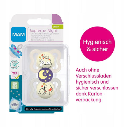MAM Supreme Night smoczek uspokajający silikonowy 0-6m – zdjęcie produktu 5