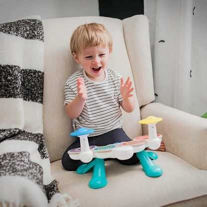 HAPE Baby Einstein drewniana perkusja dotykowa, kolorowa zabawka muzyczna dla dzieci 12 m+ do zabawy w domu