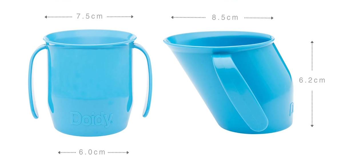 DOIDY Training Cup Becher mit Griffen zum Trinkenlernen vom Rand 200 ml 3 m+