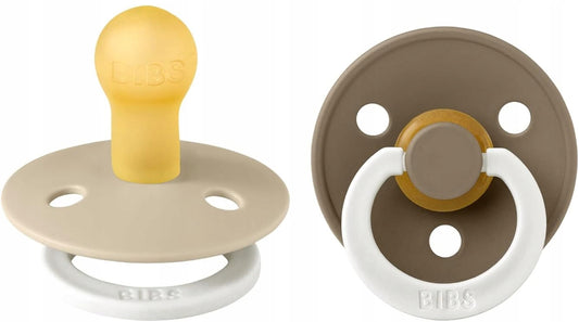 BIBS 2 rubber pacifiers, round, glow in the dark