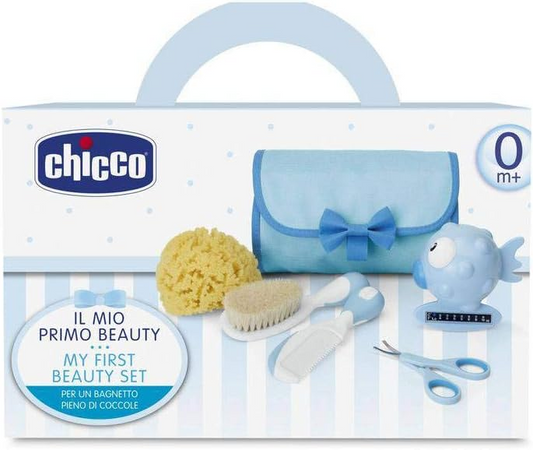 CHICCO zestaw DO PIELĘGNACJI kosmetyczka dla niemowląt, niebieski komplet do pielęgnacji w podróży