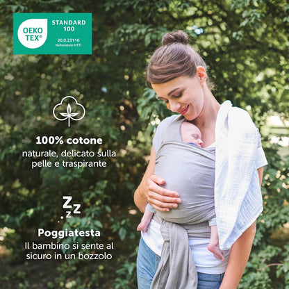 LALENI fascia elastica per portare il bambino fino a 15kg