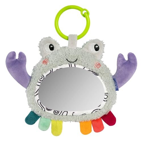Fehn zawieszka lusterko aktywizujące 0+ 20cm krab, sensoryczna zabawka z lusterkiem dla niemowląt