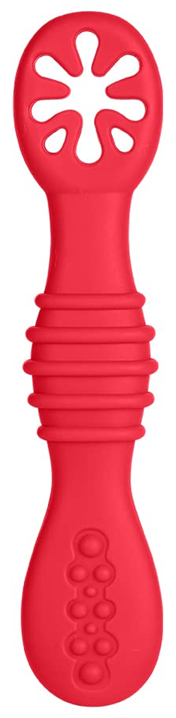 VICLOON Sticky Spoon cuillère en silicone 2,5 x 10 cm 4 m+ rouge