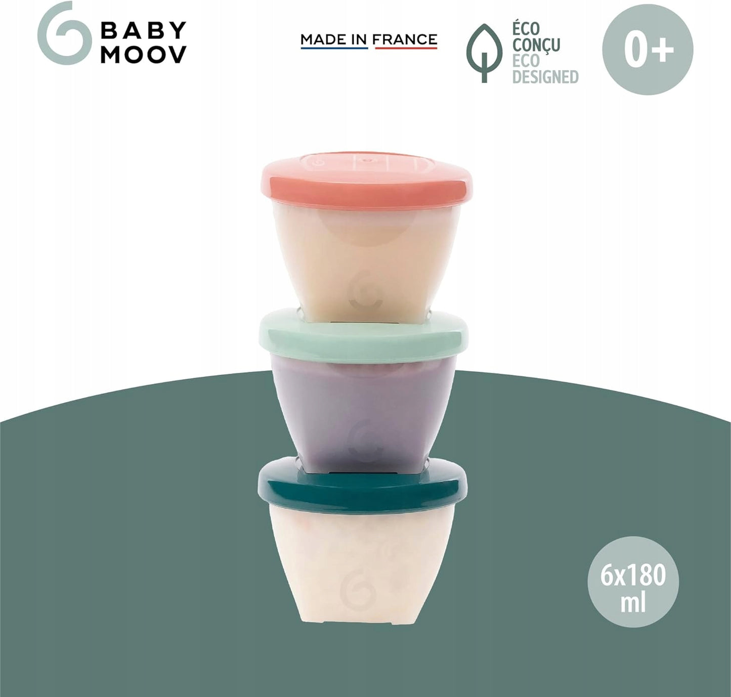 BABYMOOV Babybols pojemniki 6 x 180 ml EKO bio-materiał – zdjęcie produktu 3