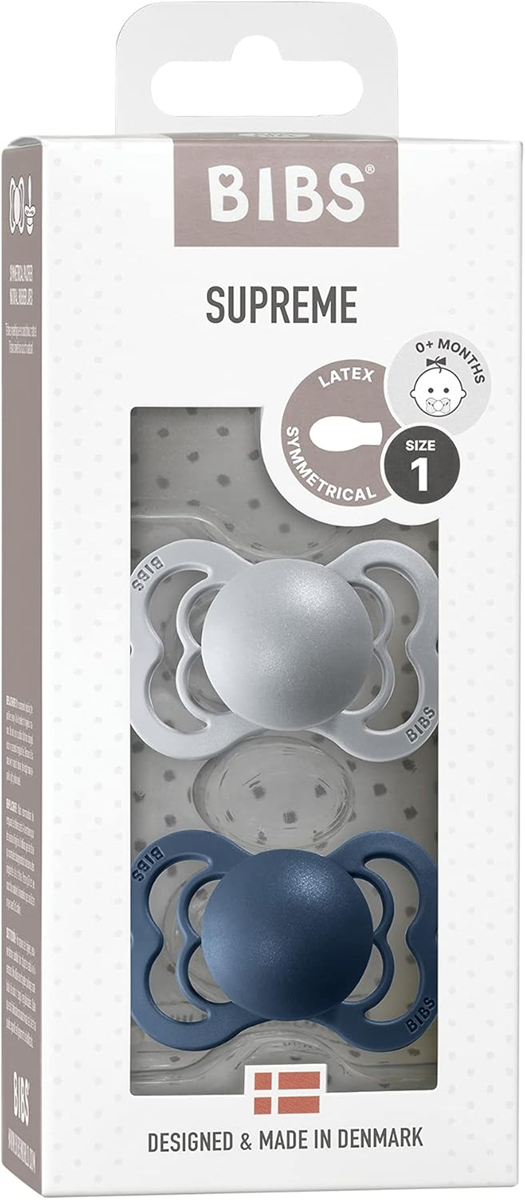 BIBS SUPREME beroligende sutter gummi 0-6msc SYMMETRISKE