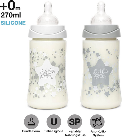 starter set of baby bottles ex-display condition, packaging slightly damaged, bottles almost perfect