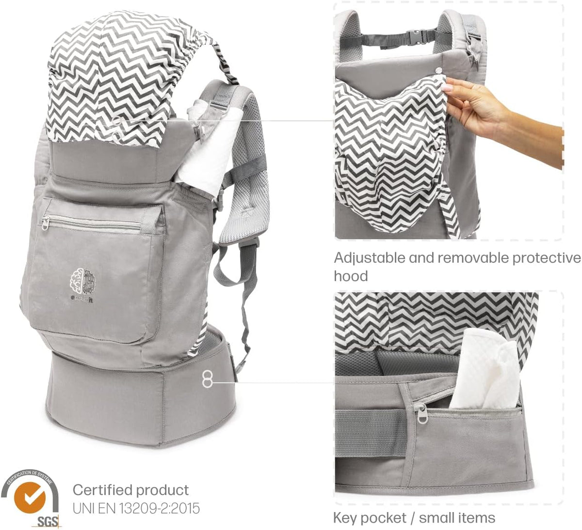 EBRAINIT nosidełko ergonomiczne z siateczką od 4msc do 20kg