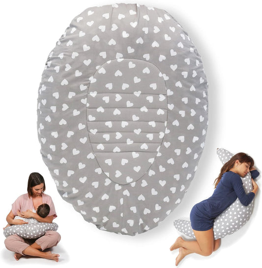 NIIMO multifunktionales 3in1 Kissen für Schwangerschaft, Stillen, Babynestchen + Bezug