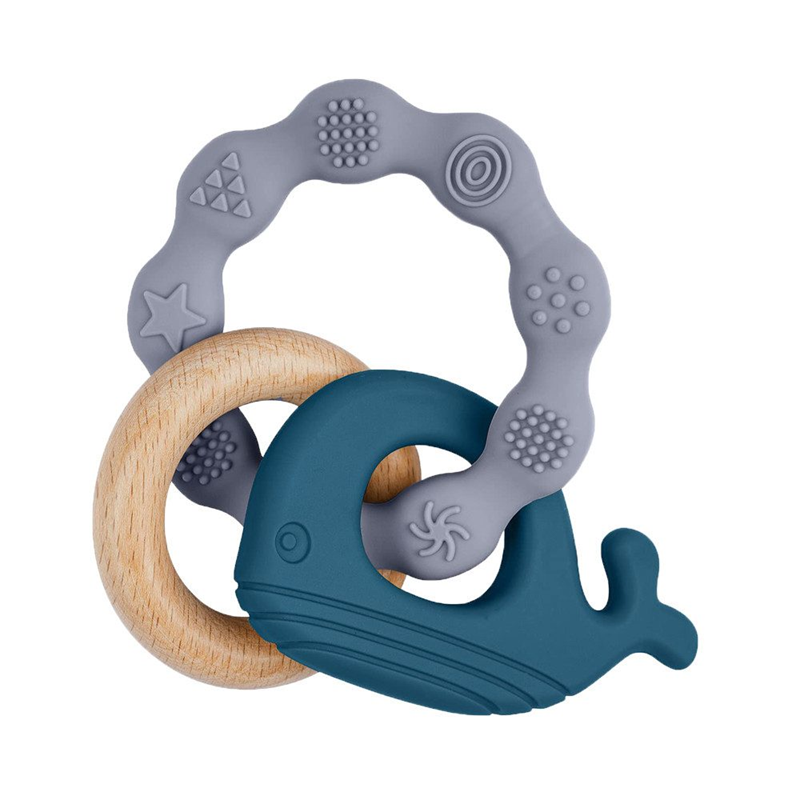VICLOON massaggiagengive in legno e silicone BALENA