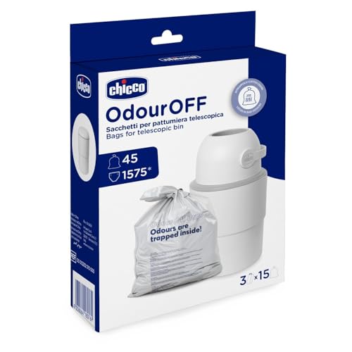 Chicco Odour Off sacchetti per contenitore di pannolini 3x 15