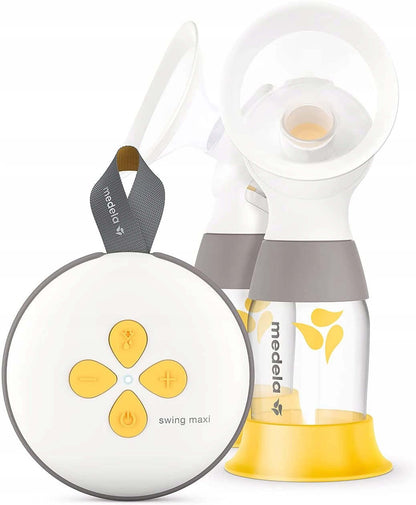 MEDELA Swing Maxi podwójny laktator 2-fazowy U, elektryczny laktator Medela biało-żółty, używany