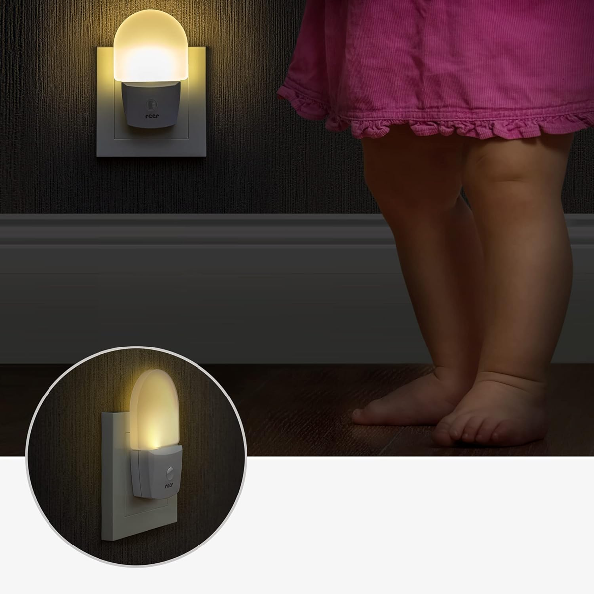 REER NightGuide lampka nocna LED do gniazdka, czujnik ciemności 6 x 9,5 cm – zdjęcie produktu 5