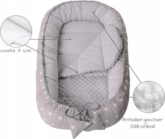 MEDIPARTNERS Baby-Kokon, Nestchen 90 x 50 + Minky-Einlage