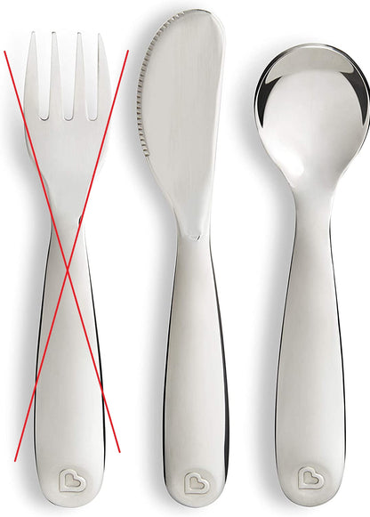 MUNCHKIN set de vaisselle acier inoxydable plastique