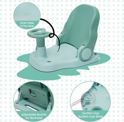 SILLA asiento de baño para bebés 6m+ con volante
