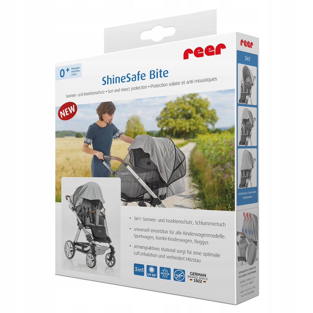 REER ShineSafe 3w1 osłona przeciwsłoneczna moskitiera UPF50+ – zdjęcie produktu 9