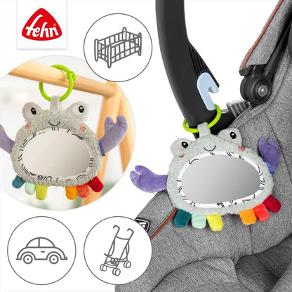 Fehn zawieszka lusterko aktywizujące 0+ 20cm krab do wózka i łóżeczka, sensoryczna zabawka dla niemowląt
