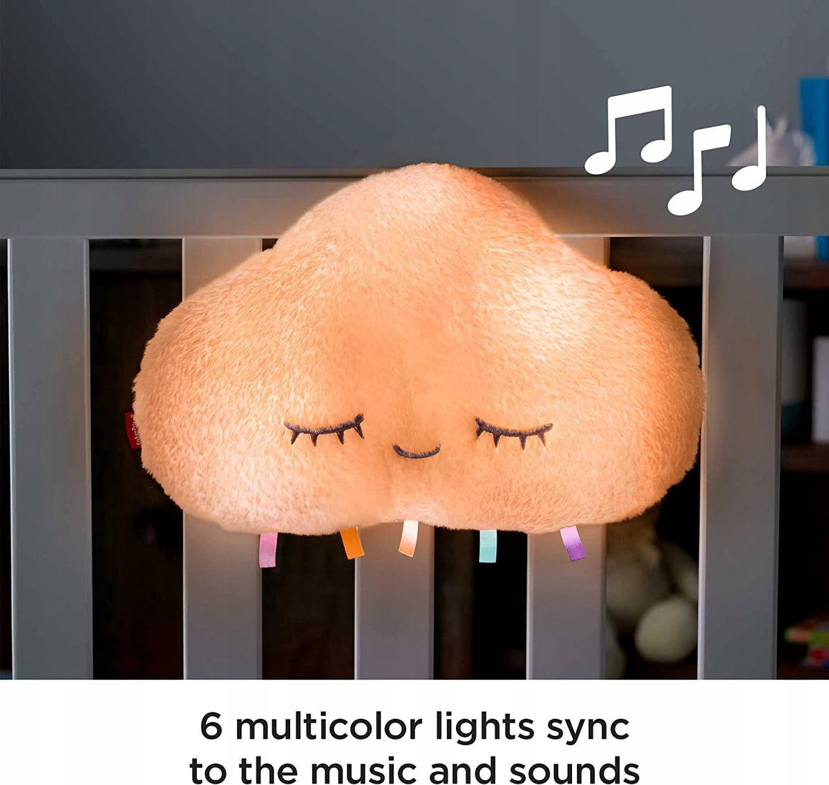 FISHER PRICE senna chmurka usypiacz lampka, miękka przytulanka z muzyką do łóżeczka dla niemowląt