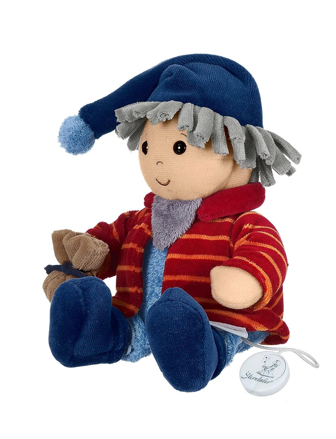STERNTALER Sandmann przytulanka z pozytywką 23 cm "O niebiesko-czerwony pluszowy pluszak dla dzieci 0+