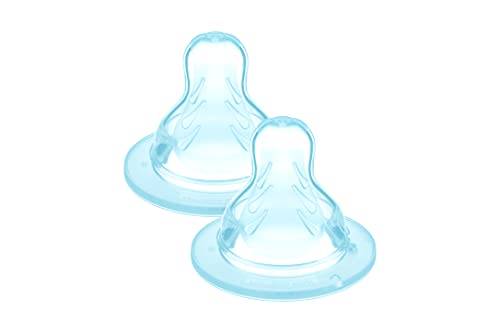 MAM smoczki do butelek X 6m+ very fast flow x2, transparentne smoczki do butelki dla dzieci 6m+