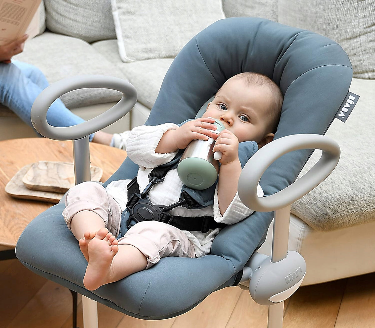 BEABA anti-lekbeker met rietje STAAL 250 ml