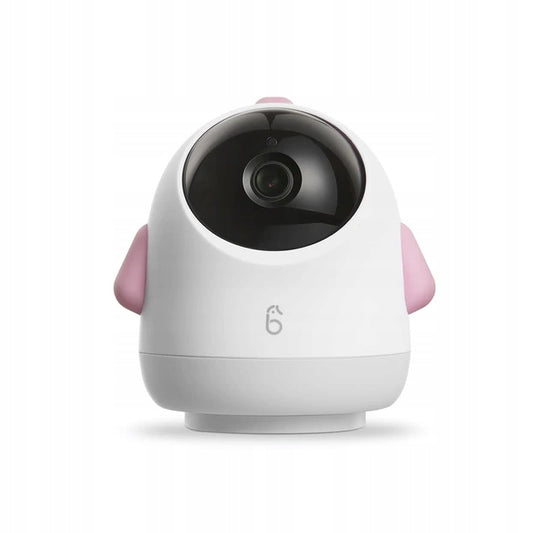 SIMSHINE Baby Pro kamera 2K FHD 360° niania elektroniczna iOS Android + uchwyt, biała z różowymi detalami