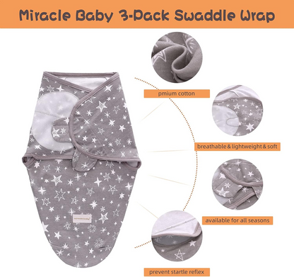MIRACLE BABY sacco nanna fasciatoio 0-3 mesi x3