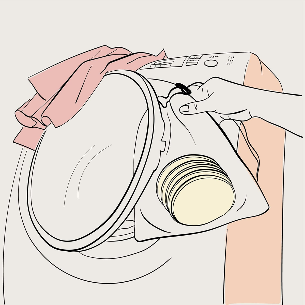 MOM'S PADS bambusowe wkładki laktacyjne x14 + worek do prania, kosmetyczka – zdjęcie produktu 5