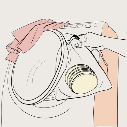 MOM'S PADS bambusowe wkładki laktacyjne x14 + worek do prania, kosmetyczka – zdjęcie produktu 5