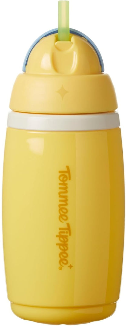 TOMMEE TIPPEE Active Straw Cup kubek bidon ze słomką 266 ml 12 m+ – żółto-niebieski pojemność 266 ml – zdjęcie 1