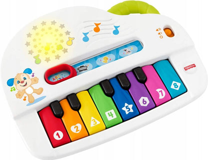 FISHER-PRICE GFK01 pianino 4w1 wersja niemiecka, interaktywne pianinko dla dzieci, biały kolor