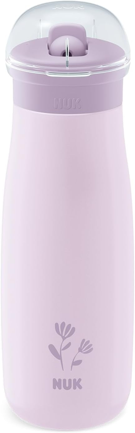 NUK Mini-Me Flip ocelová láhev s brčkem a náustkem 500 ml 12 m+