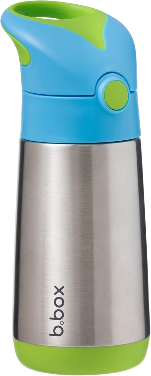 B.BOX Thermos-Trinkflasche aus Edelstahl mit Strohhalm 350 ml