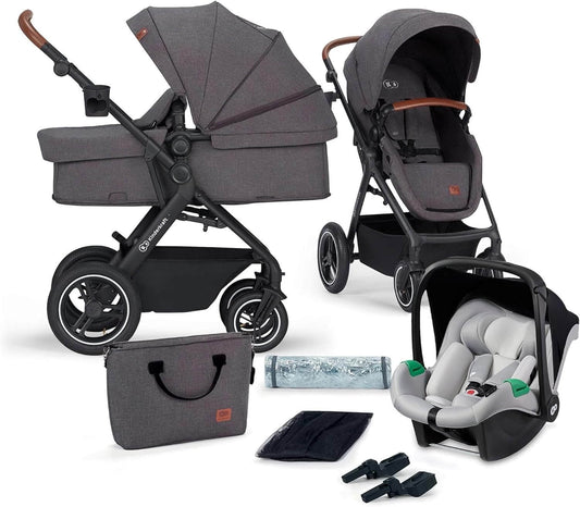 KINDERKRAFT B-TOUR 3w1 wózek wielofunkcyjny do 22kg + fotelik MINK PRO – DARK GREY – zdjęcie 1