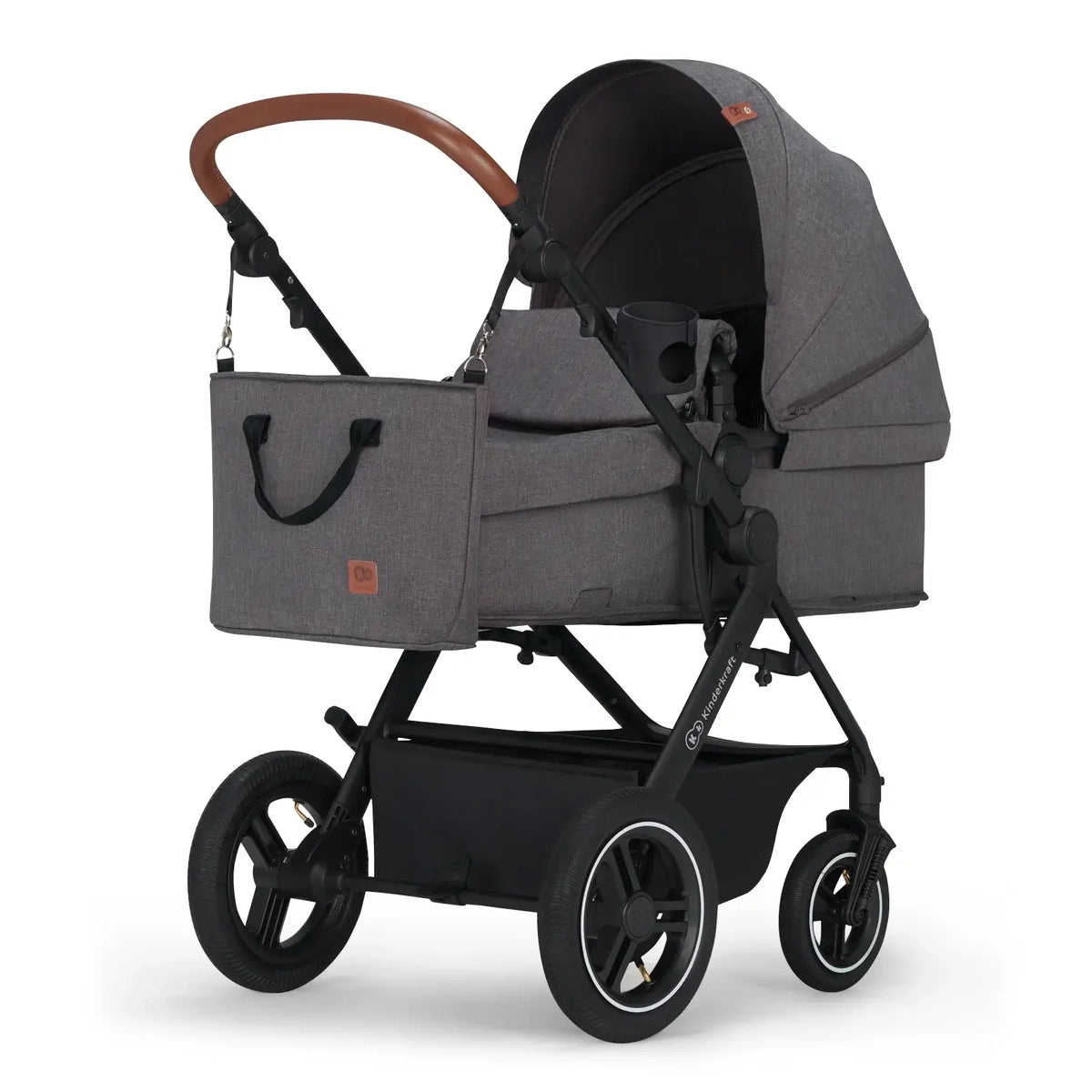 KINDERKRAFT B-TOUR 3w1 wózek wielofunkcyjny do 22kg + fotelik MINK PRO – LIGHT GREY – zdjęcie 2