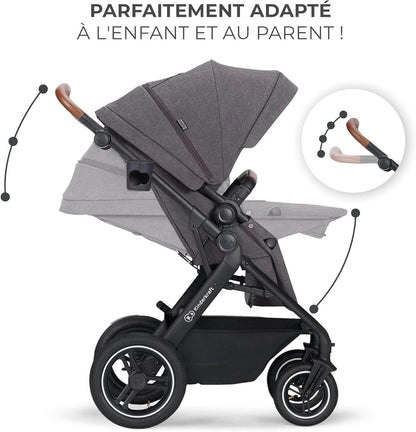 KINDERKRAFT B-TOUR 3w1 wózek wielofunkcyjny do 22kg + fotelik MINK PRO – LIGHT GREY – zdjęcie 4