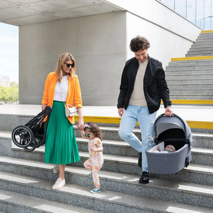 KINDERKRAFT gondola do wózka NEA UPF50+ kompaktowa – MIDNIGHT BLACK – zdjęcie 7