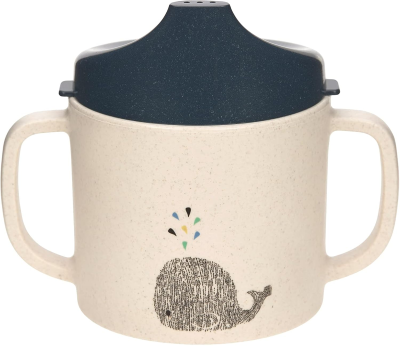 LASSIG Sippy Cup Little Water Whale tazza con beccuccio 150 ml 6 m+