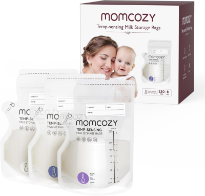 MOMCOZY Sacchetti per la Conservazione del Latte Materno 120 pezzi 250ml SENSORE