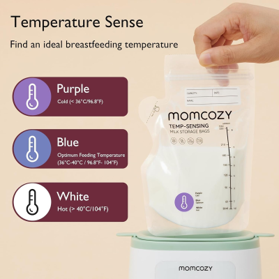 MOMCOZY Sacchetti per la Conservazione del Latte Materno 120 pezzi 250ml SENSORE
