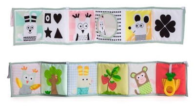 TAF TOYS libro a contrasto bifacciale SPECCHIO MASSAGGIAGENGIVE TESSUTI e altro