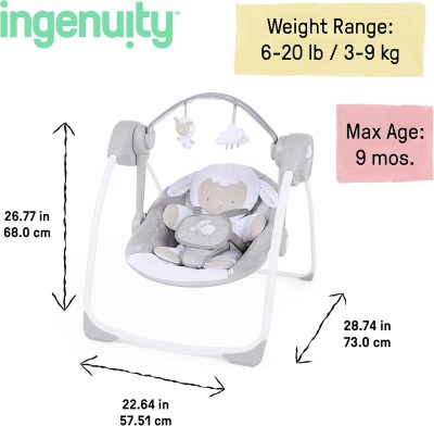 INGENUITY Comfort2GO sdraietta SUONI VIBRAZIONI Cuddle Lamb "O"