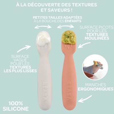 BEABA cucchiaino in silicone x2 4 mesi+ O
